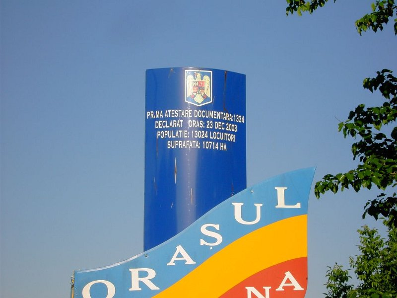 Santana_Schild_Detail.jpg - Banat-Besuch 2009 - 26.05.2009 - Arad   Ortsschild Sanktanna - Detail