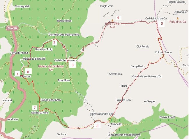 140402_Skizze.jpg - Mallorca-Wanderungen - 02.04.2014   auf und um den Tomir - Skizze