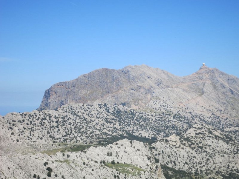 140409_Puig_Major.jpg - Mallorca-Wanderungen - 09.04.2014   Dreigipfel mit Coma Sema - Puig Major mit Penyal des Migdia