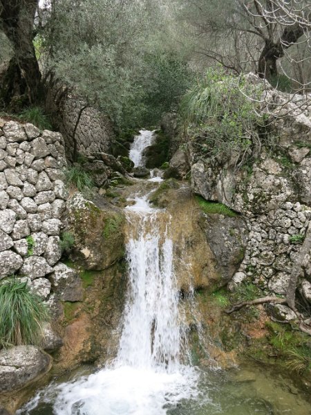 150323_Wasserfall.jpg - Mallorca-Wanderungen - 23.03.2015 Bianaraix - Ofre  kleiner Wasserfall am Aufstieg