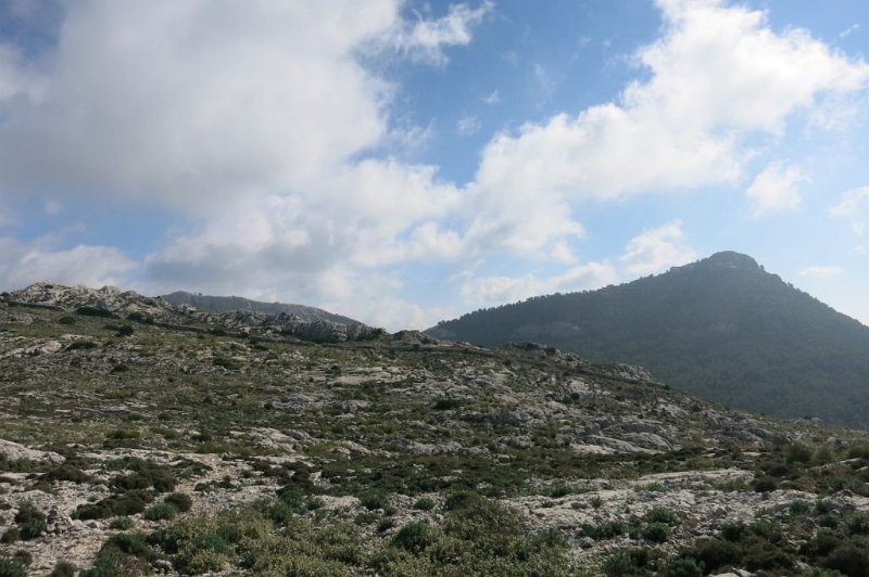 181022_L_Ofre.jpg - Mallorca-Wanderungen - 22.10.2018 Biniaraix - Coll de L 'Ofre - Es Marroigs - am höchsten Punkt (beim Puig des Verger)   L 'Ofre