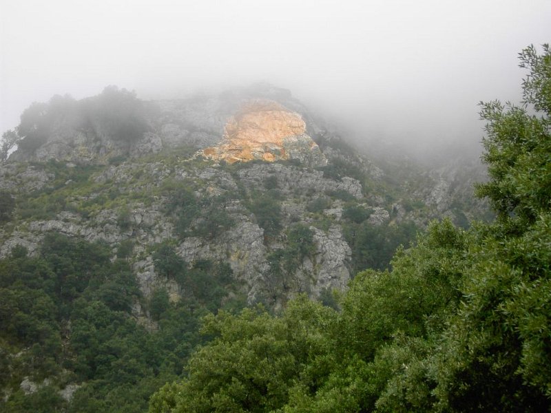100324_frische_Wunde.jpg - Mallorca-Wanderungen - 24.03.2010 Cuculla de Fartaritx  ??? - frischer Felssturz  