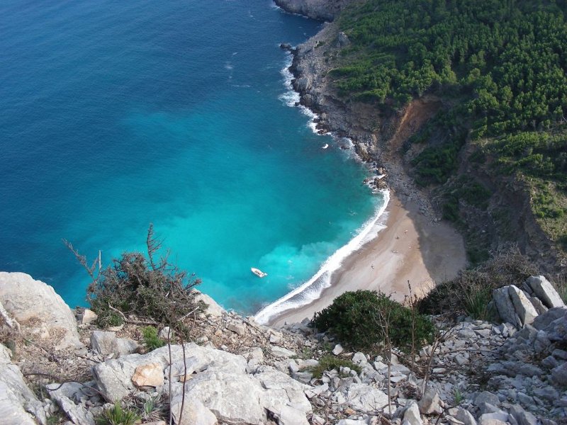 101016_obenBucht_Talaia_A.jpg - Mallorca-Wanderungen - 16.10.2010 Talaia d' Alcudia  vom Abstieg - Platja del Coll Baix (A)