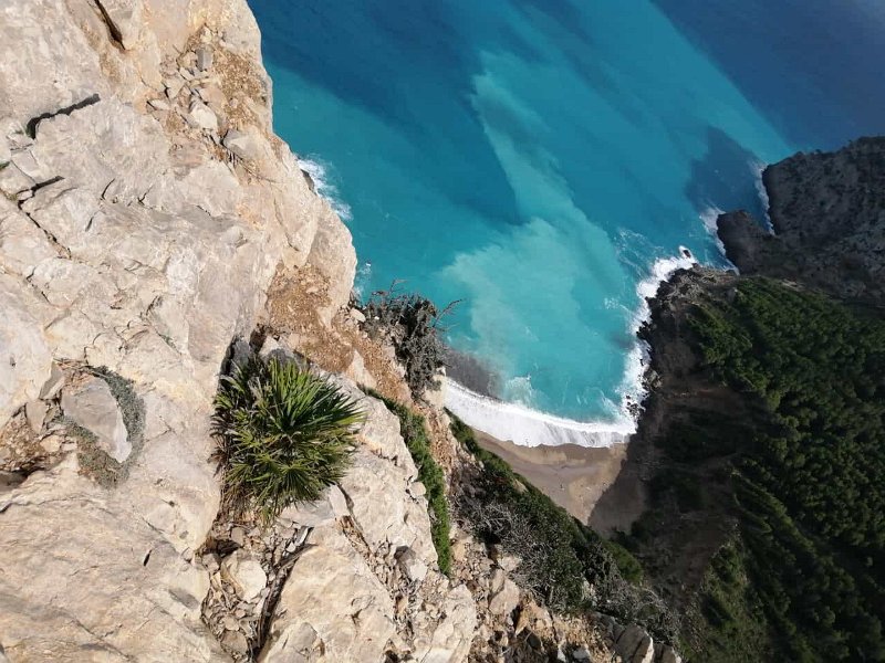 IMG-20211014-WA0013.jpg - Mallorca-Wanderungen - 14.10.2021 Talaia d' Alcúdia  vom Abstieg: Badebucht Platja de Coll Baix vom Abstieg