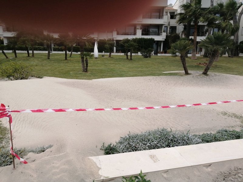 220324_Sand-Geschenk.jpg - Mallorca-Wanderungen - 24.03.2022 Strandwanderung nach S'Oberta (20 Hm, 20k)  Sandgeschenk vom Meer