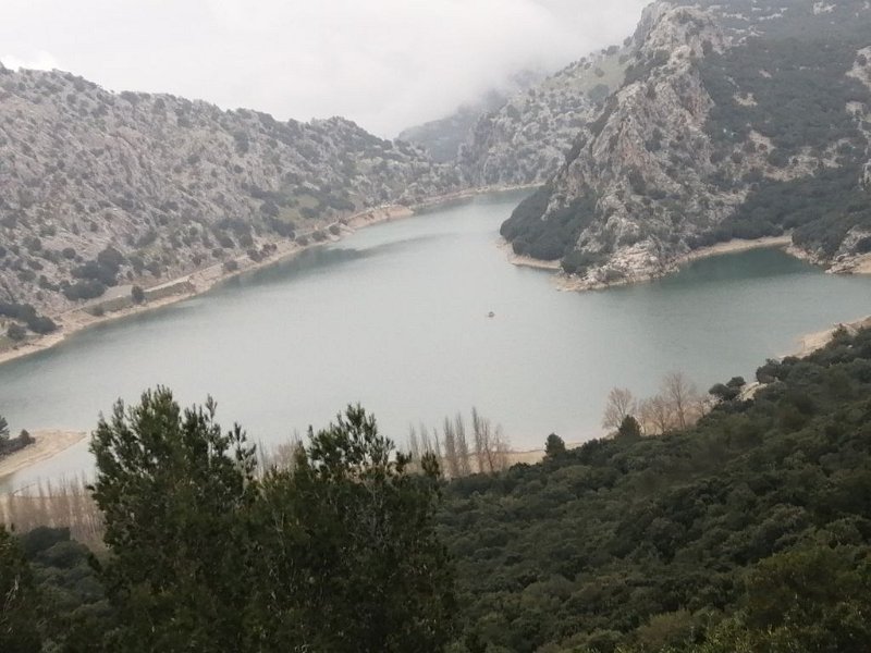 220327_Gorg_Blau.jpg - Mallorca-Wanderungen - 27.03.2022 Tossals Verds (450 Hm, 24k)  auch der See Gorg Blau ist gut gefüllt 