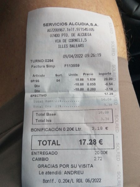 220409_discont_petrol.jpg - Mallorca-Wanderungen - 09.04.2022 Massanella, Abbruch (650 Hm, 24k)  Tanken: Erstattung von 0,20 Euro je Liter ("discont petrol") 