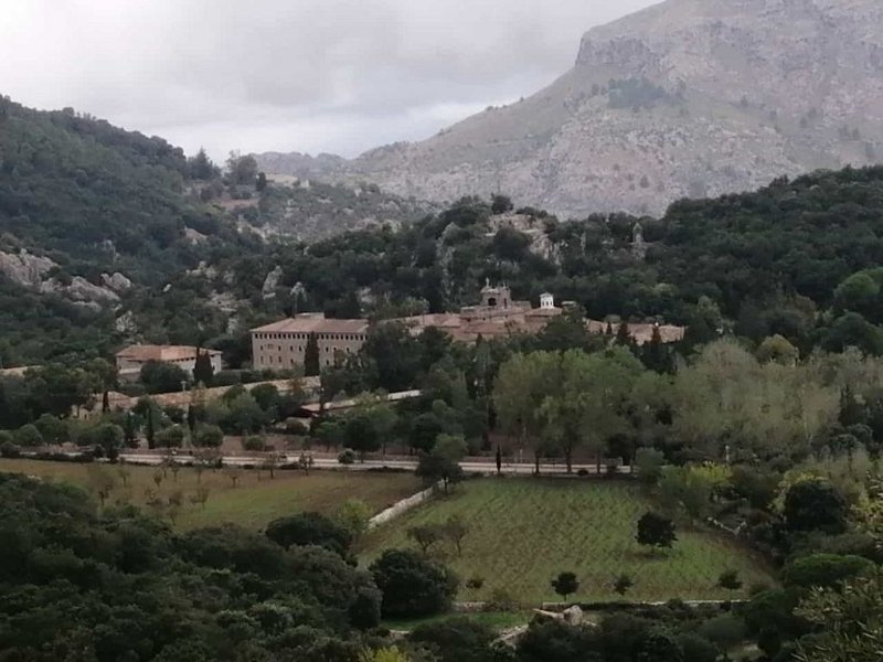 221008_Kloster_Lluc.jpg - Mallorca-Wanderungen Oktober 2022 - 08.10.22 - Steineiche-Son Amer-Lluc   Kloster Lluc von Son Amer 