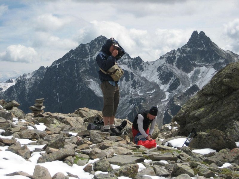110719_neue_Berge_Kuchenjoechli.jpg - Hüttenwanderung Verwall - 19.07.2011 - neue Berge vom Kuchenjoch Markus, Helmuth
