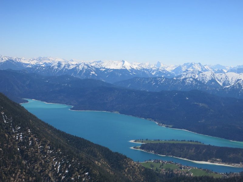 190420_Berge1.jpg - 20.04.2019 - Heimgarten von Ohlstadt - vom Gipfel - Berge Richtung Südosten  Elisabeth, Helmuth